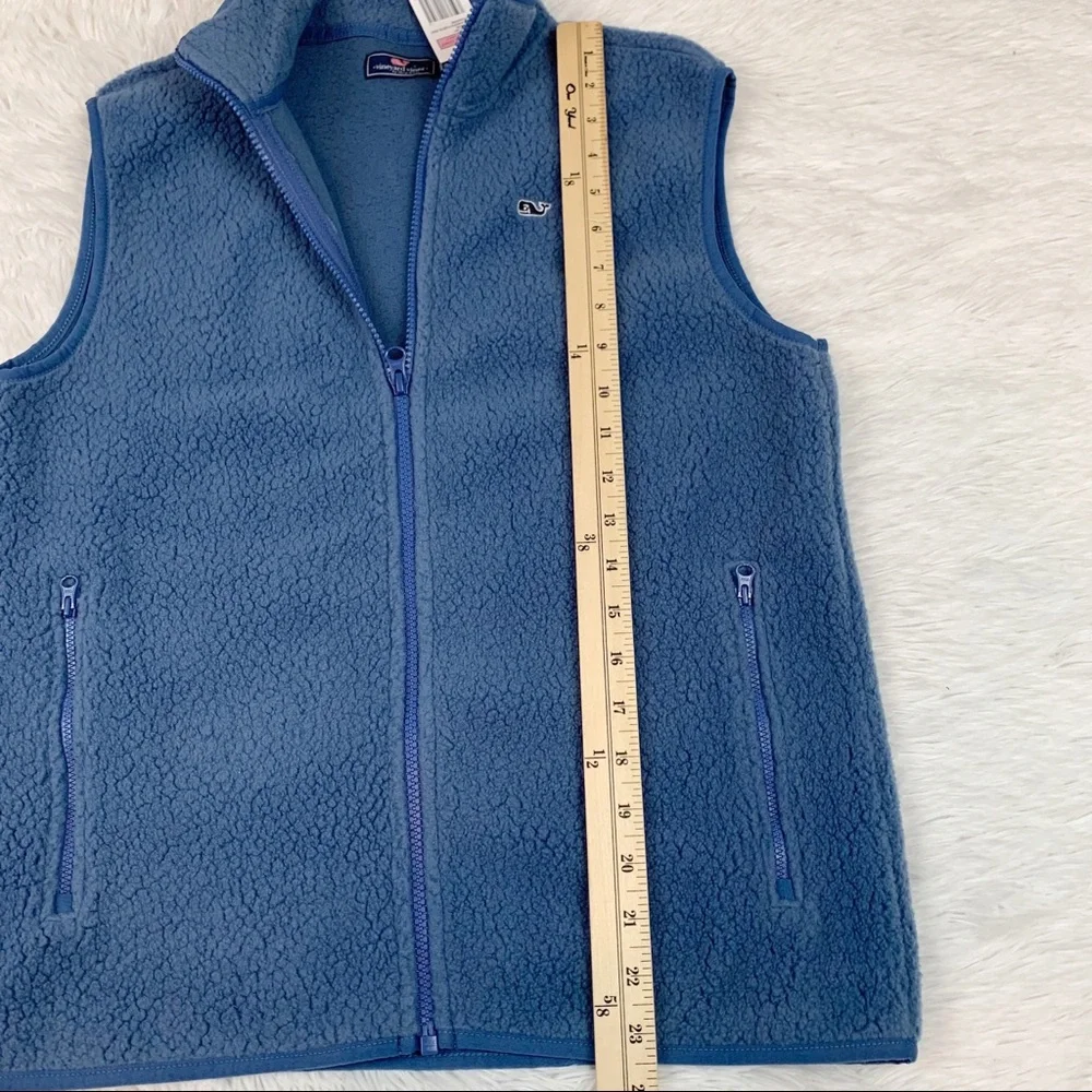 Vineyard vines boy's sherpa fleece vest outerwear full‎ zip pockets high neck